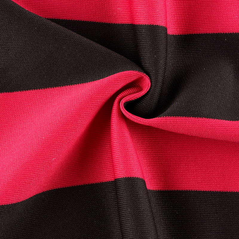 Red And Black Striped Warp Knit Fabric Red And Black Striped Warp Knit Fabric